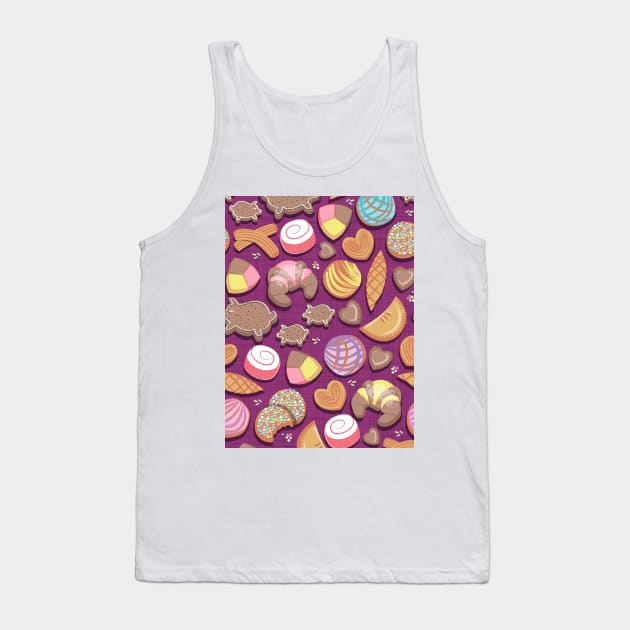 Mexican Sweet Bakery Frenzy // pattern // pink background pastel colors pan dulce Tank Top by SelmaCardoso